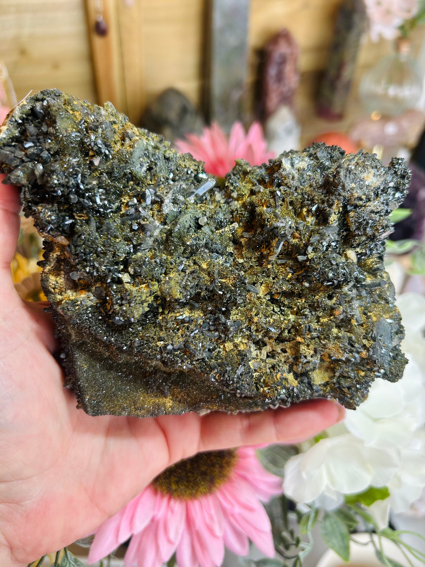 Forest epidote specimen