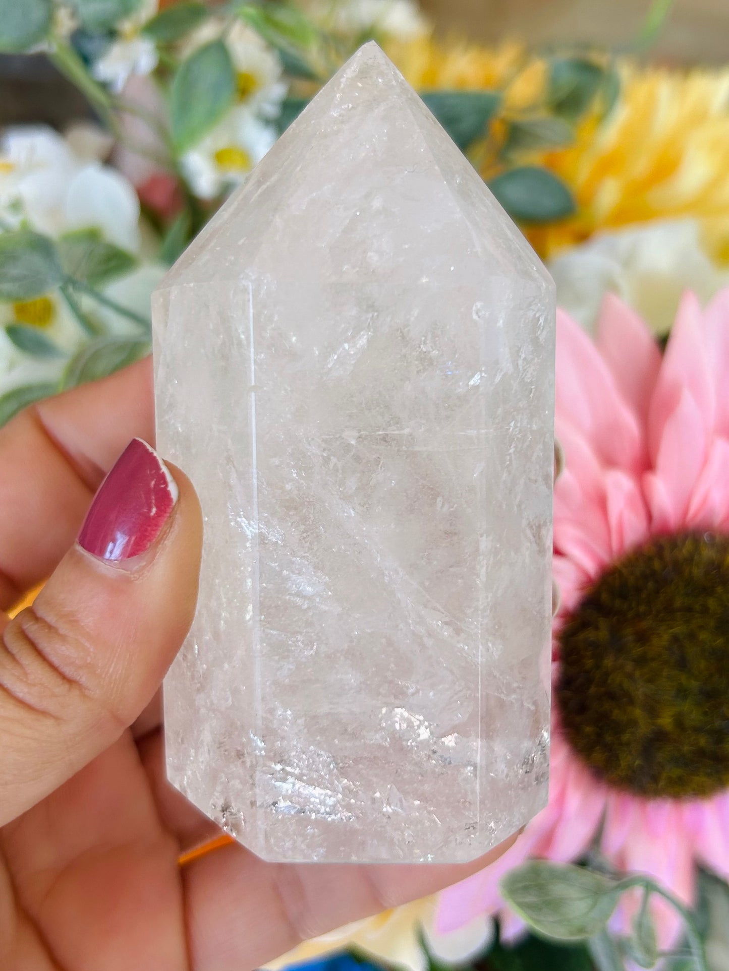 Clear quartz tower
