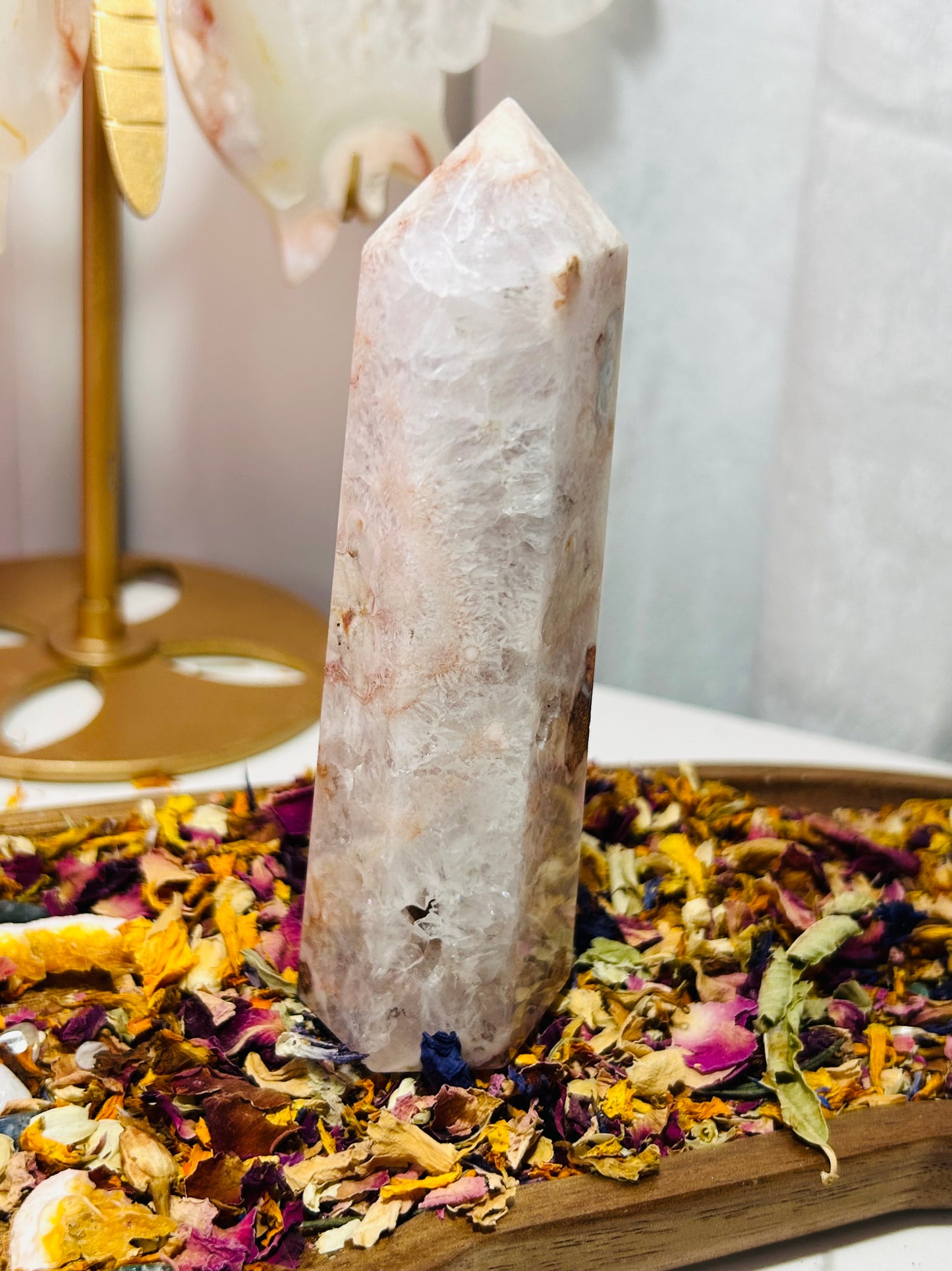 Pink amethyst flower agate flower