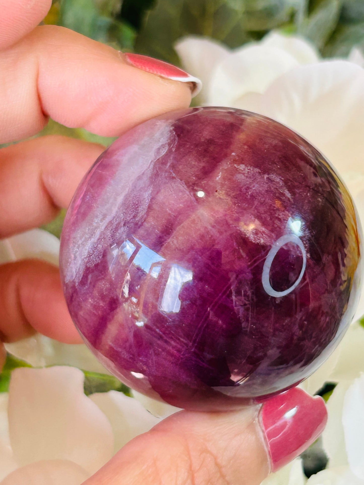 Purple fluorite sphere