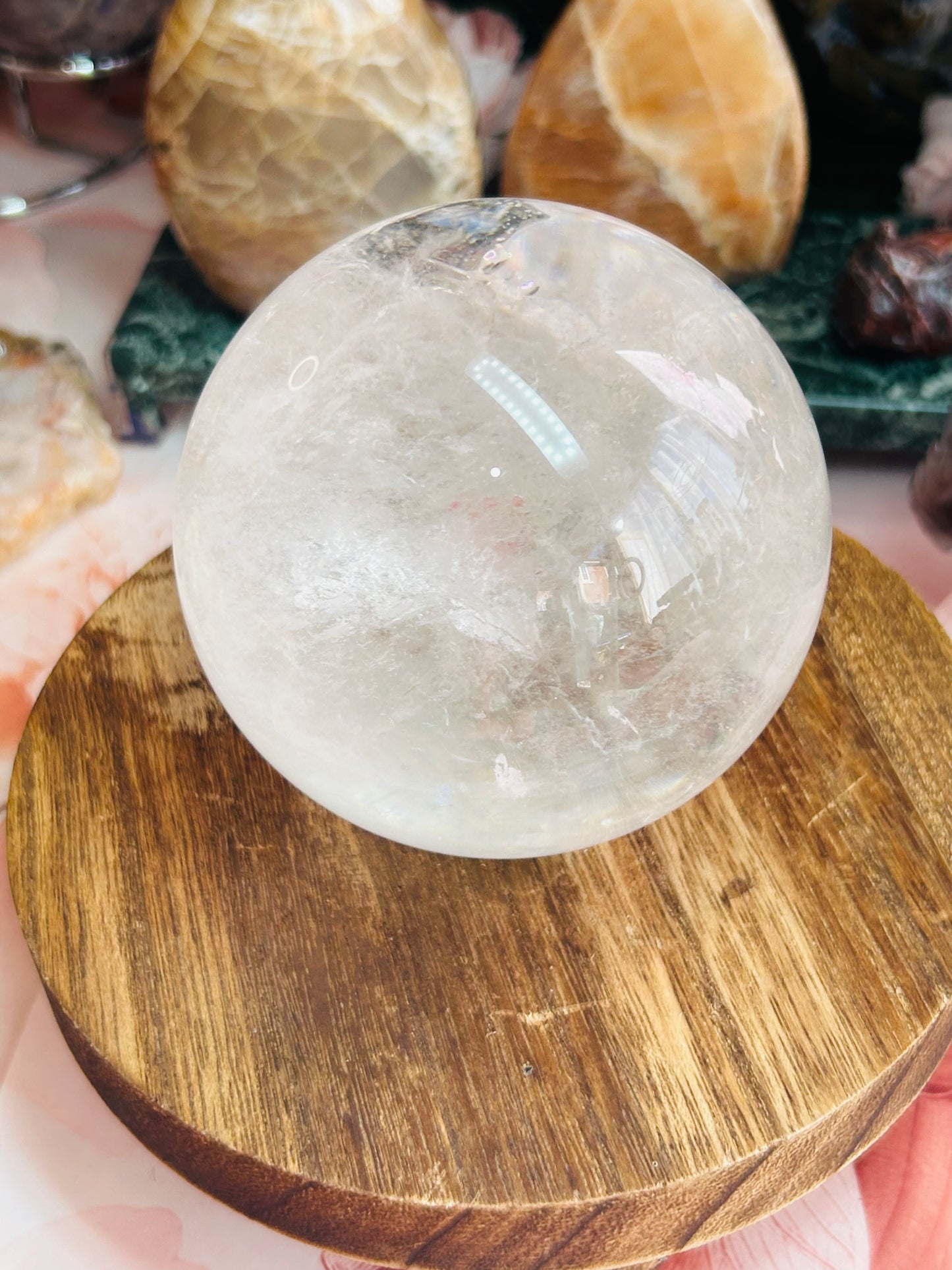 Clear quartz sphere