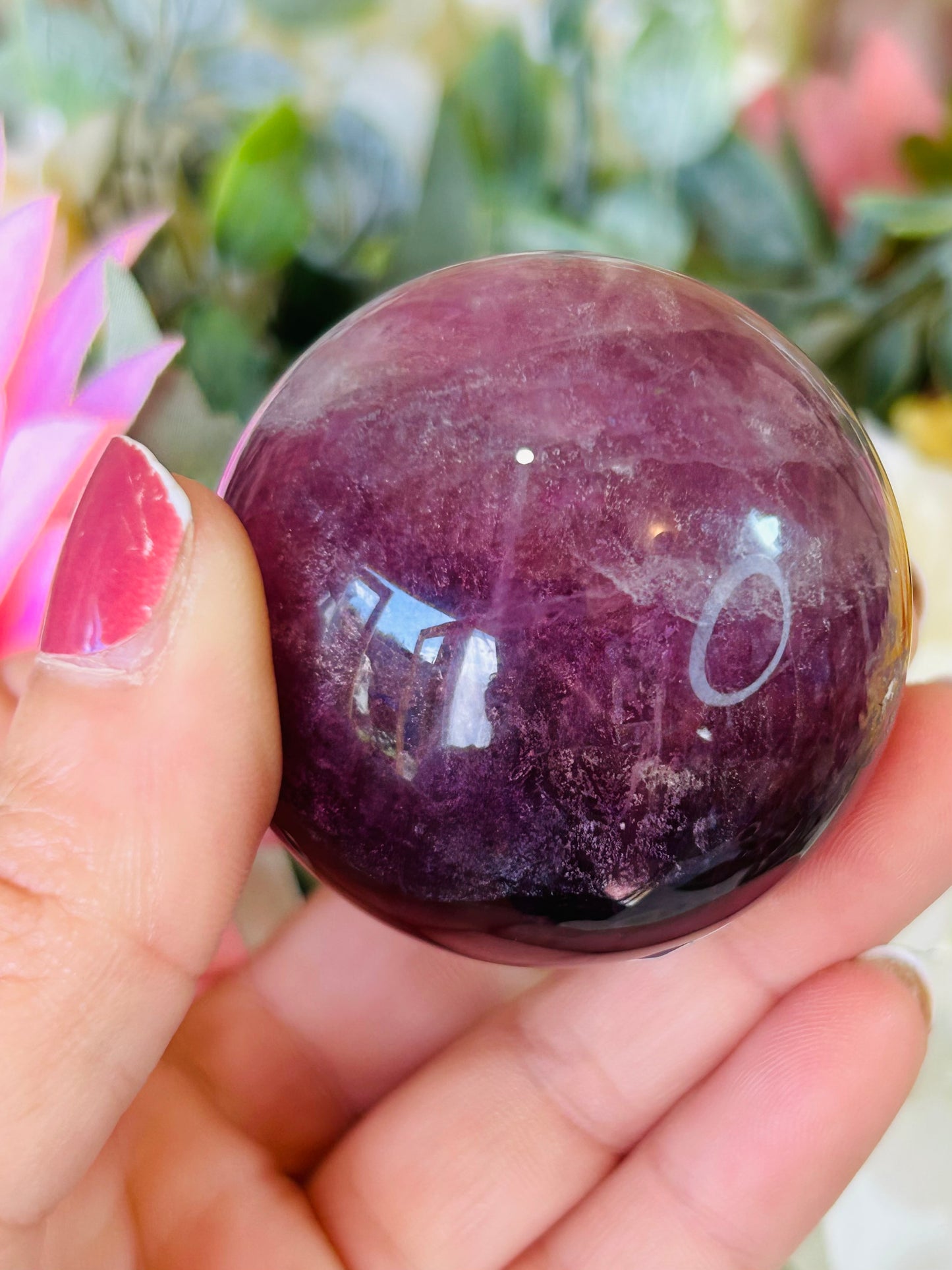 Purple fluorite sphere