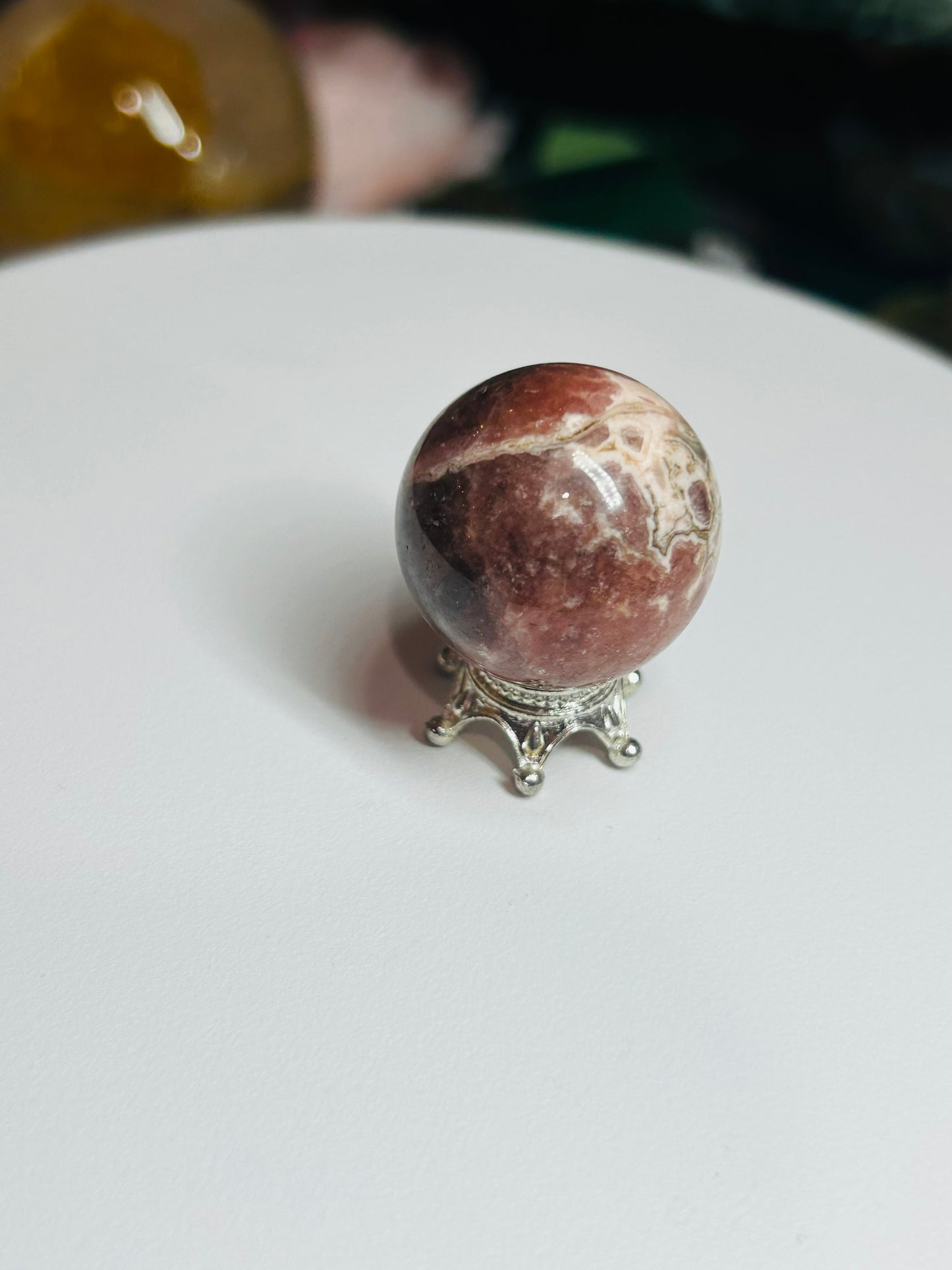 Rhodochrosite mini sphere