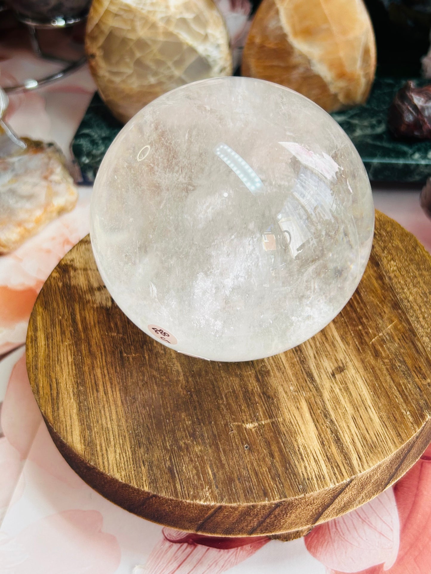 Clear quartz sphere