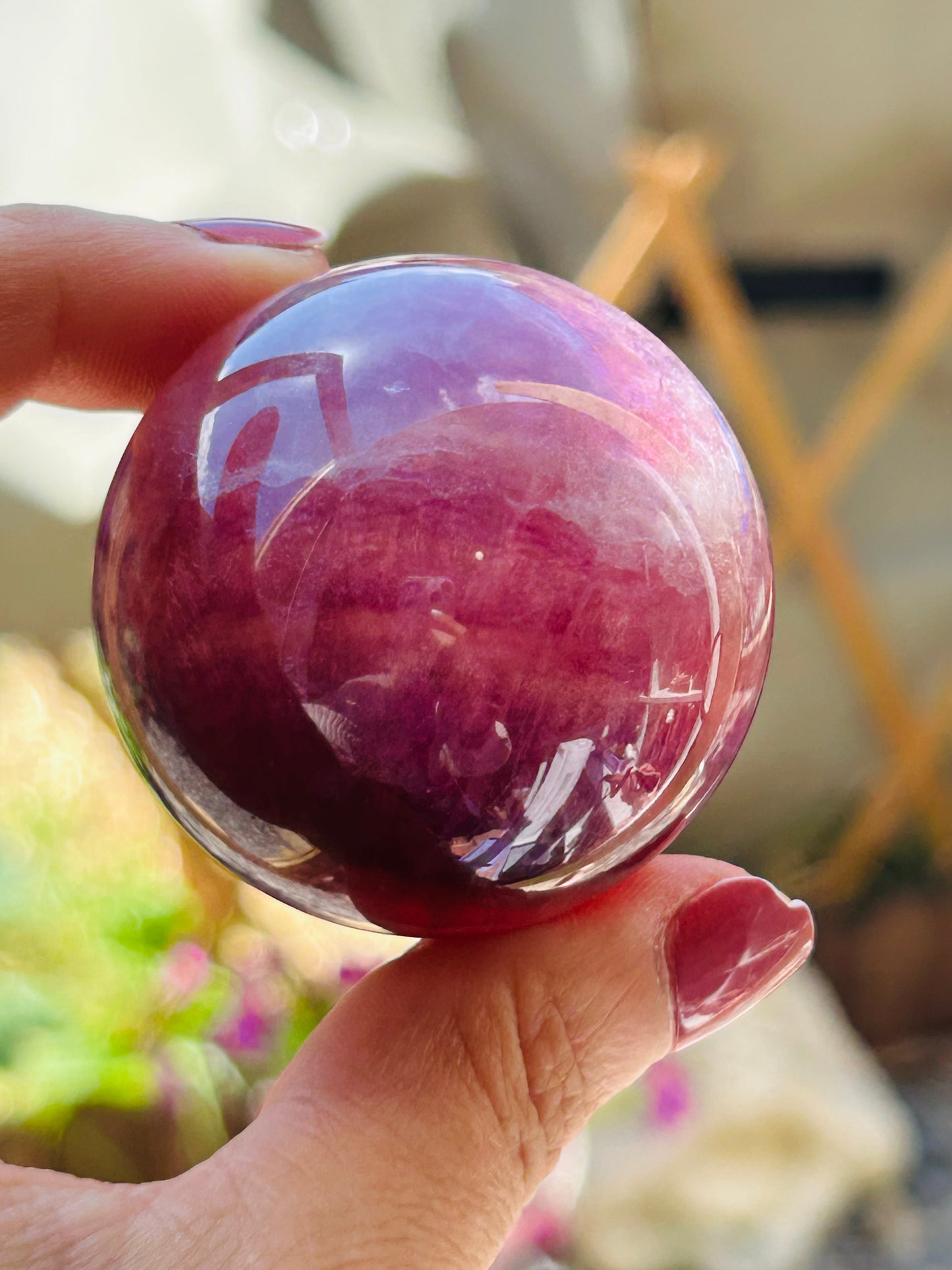 Purple fluorite sphere