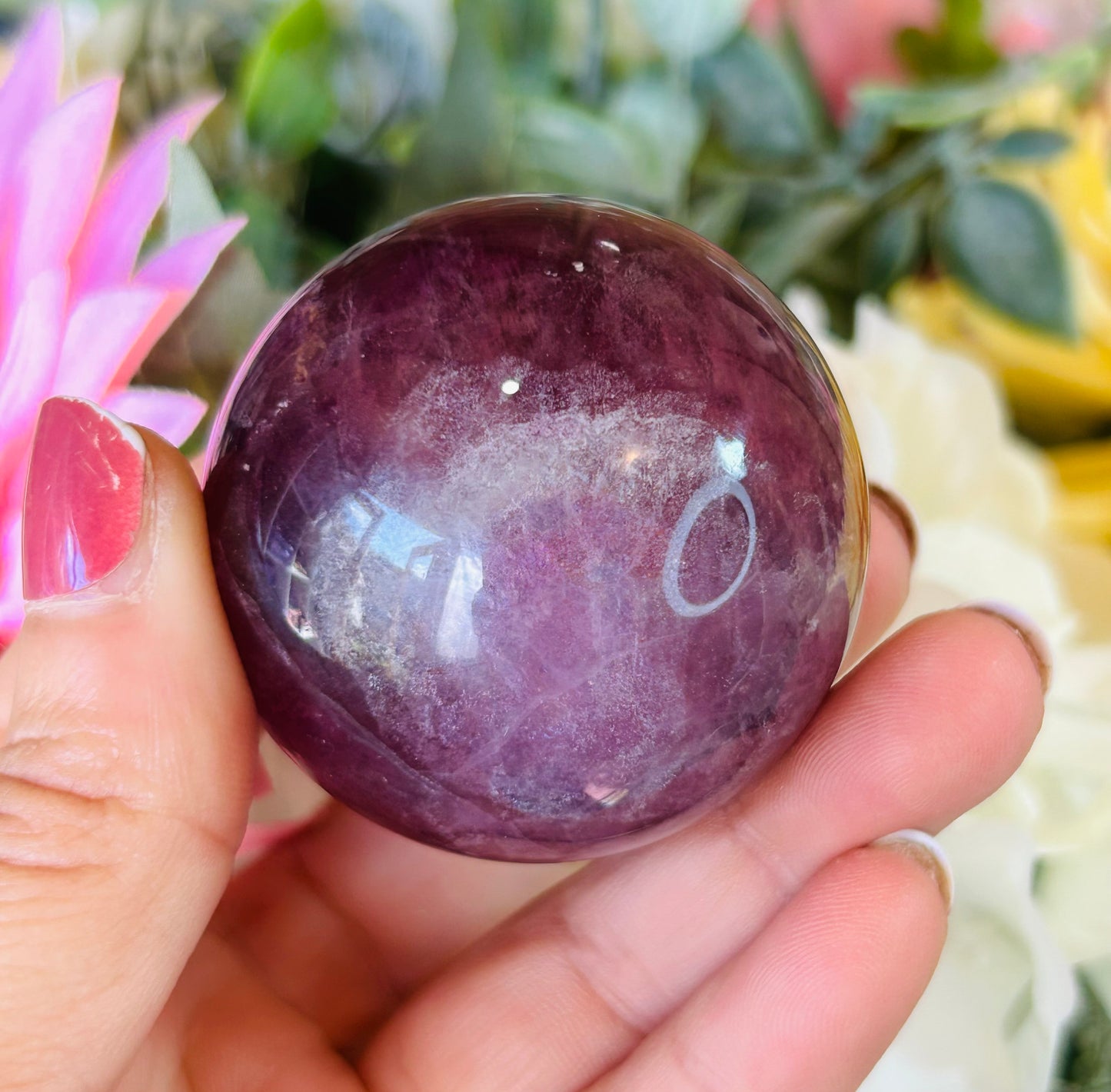 Purple fluorite sphere