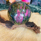 Ruby in fuchsite sphere