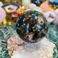 Moss agate uv reactive sphere