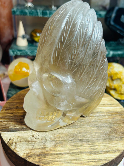 Smoky quartz skull