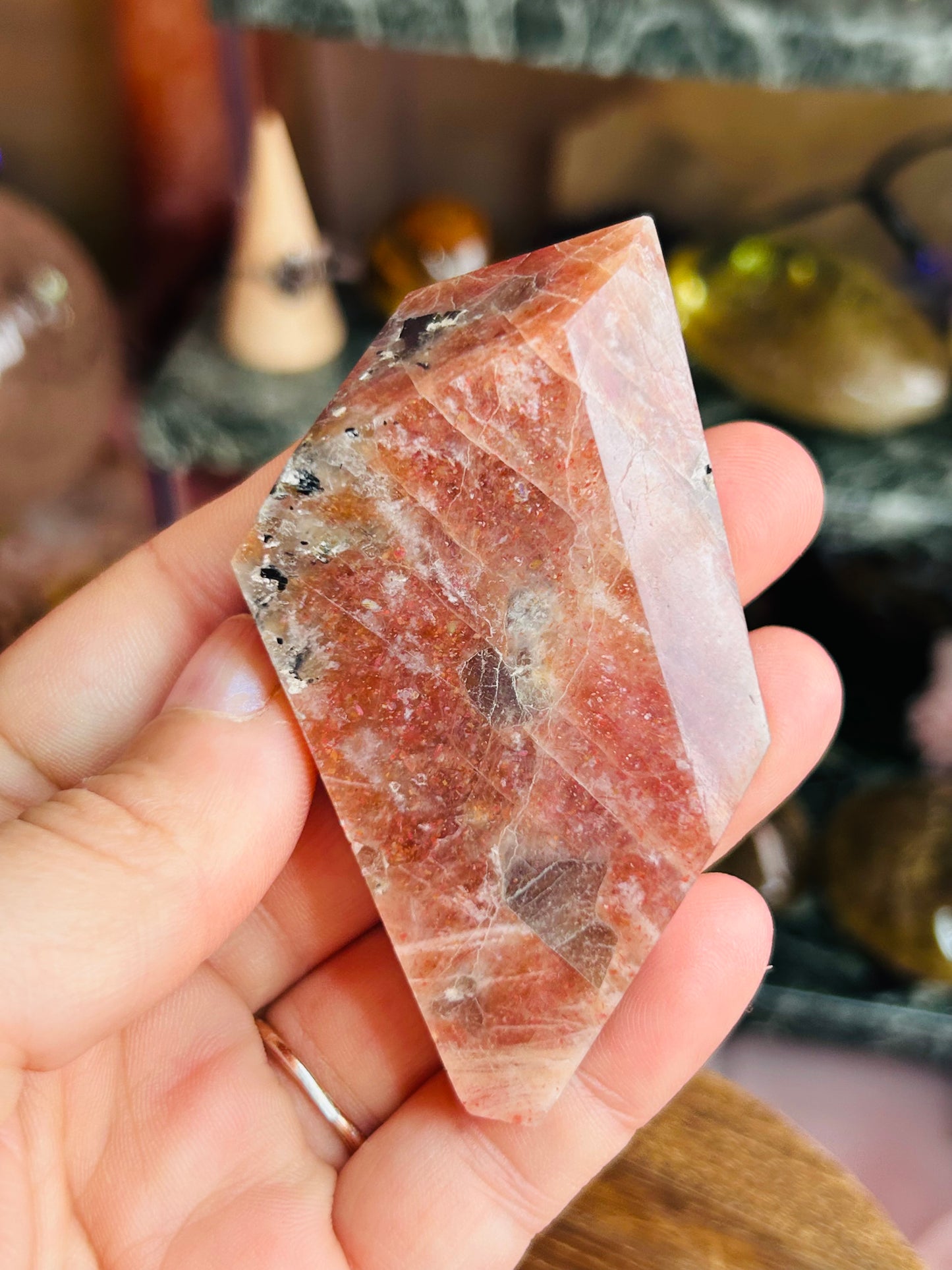 Sunstone with smoky quartz Freeform