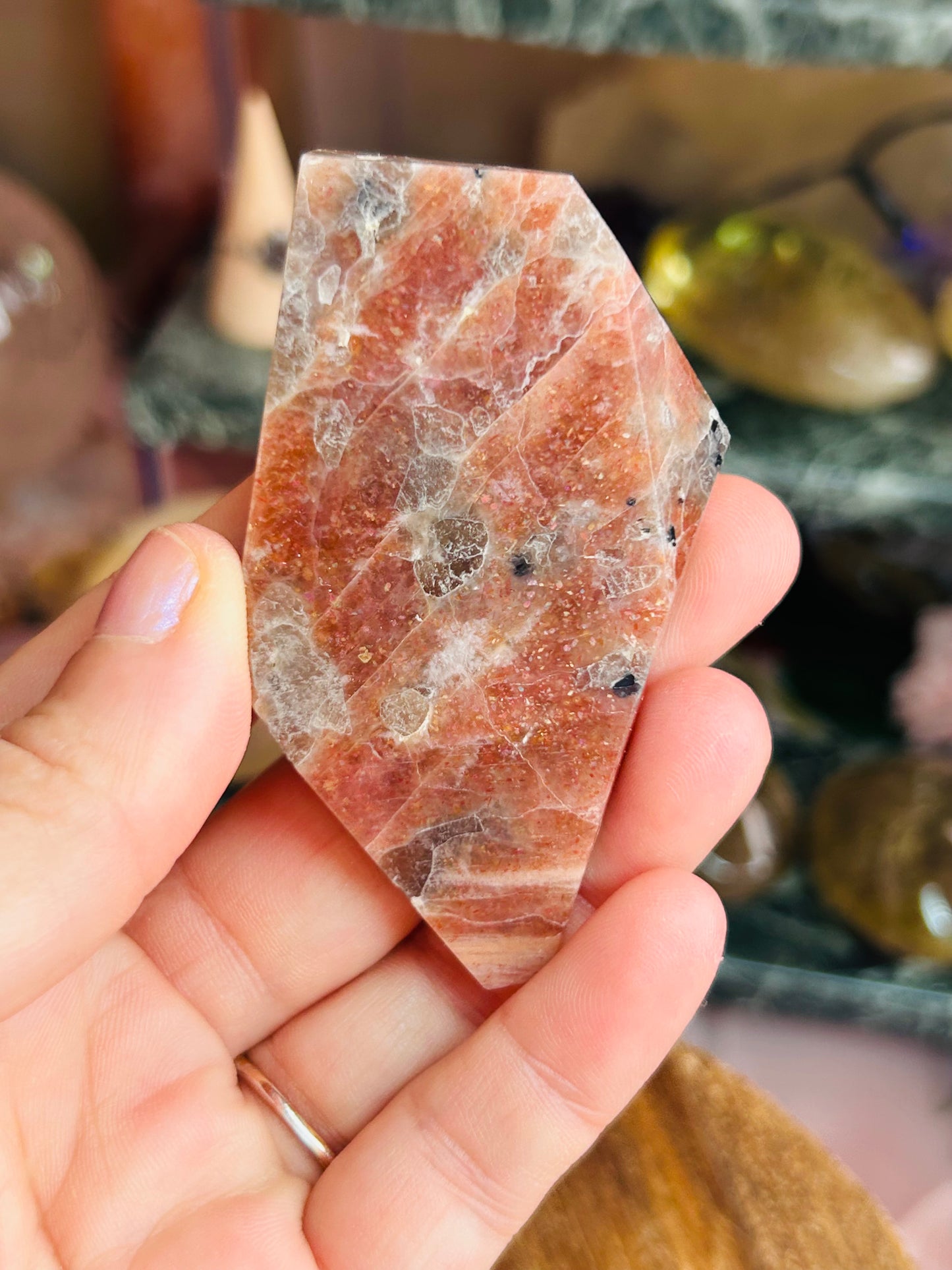 Sunstone with smoky quartz Freeform