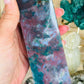 Ocean jasper with moss agate tower