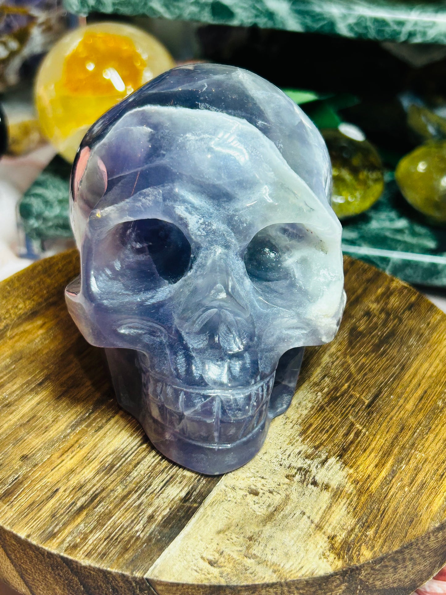 Purple fluorite skull