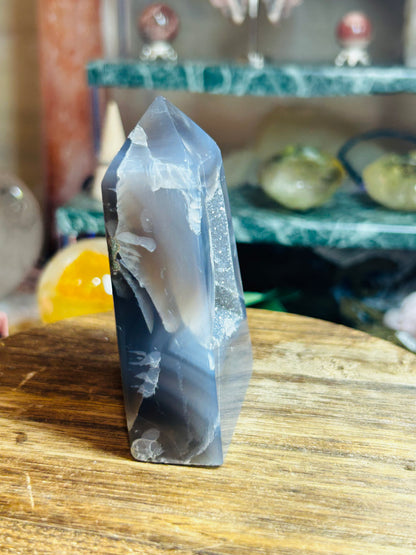 Druzy agate tower