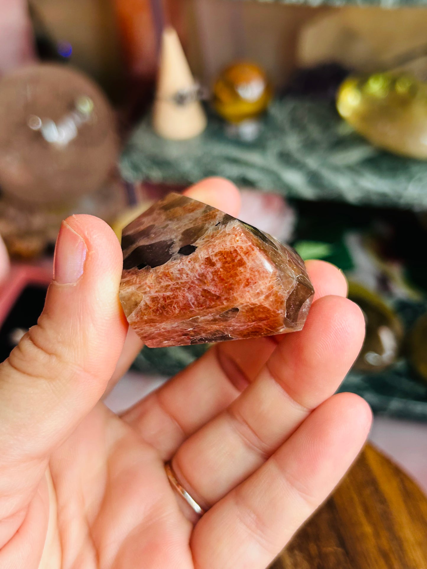 Sunstone with smoky quartz Freeform