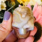 Flower agate with carnelian skull