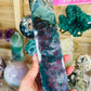 Ocean jasper with moss agate tower