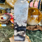 Blue flower agate tower