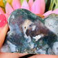 Red moss agate cloud with druzy