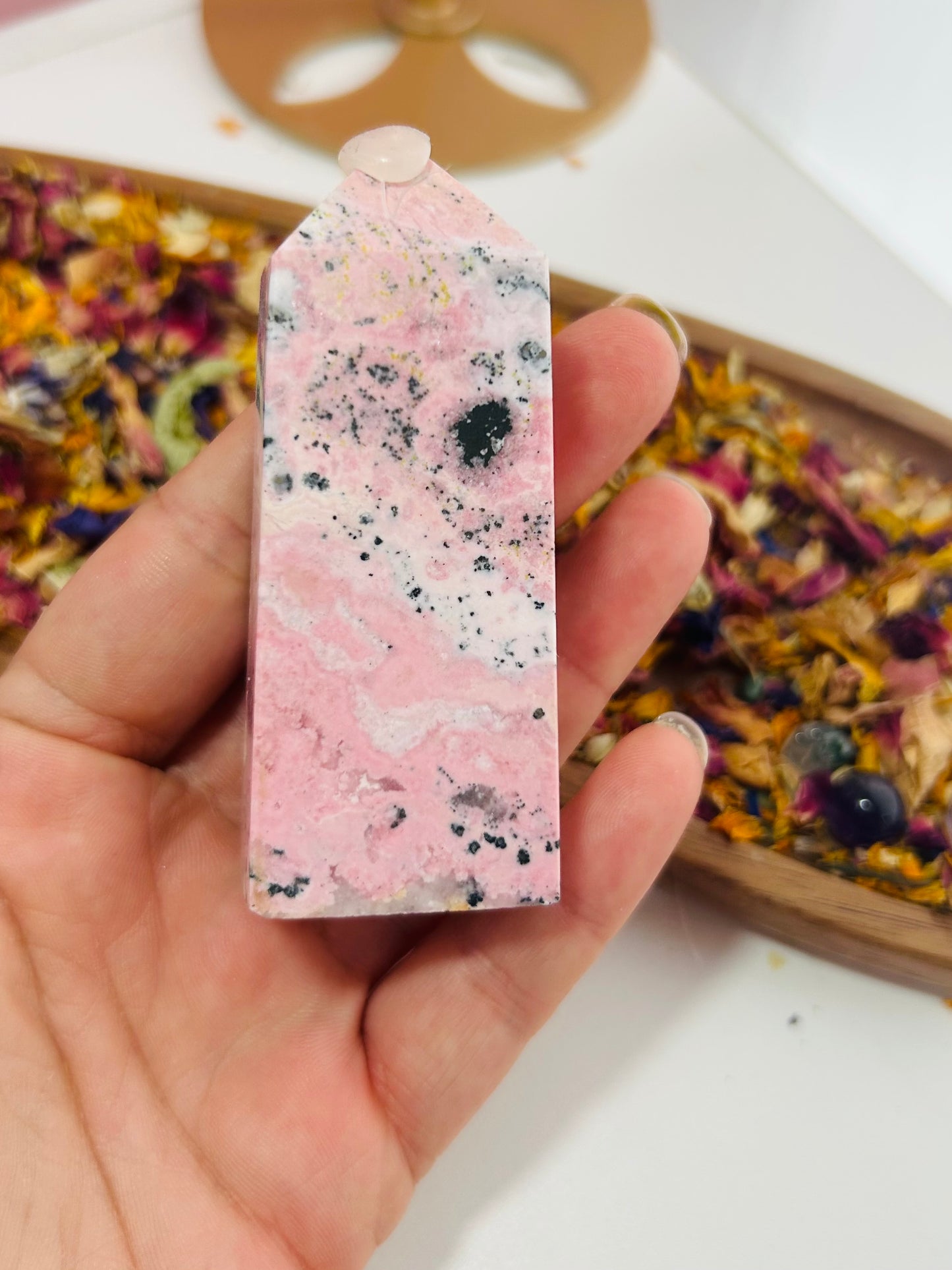 Peruvian Rhodonite tower