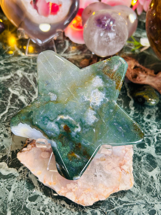 Moss agate star
