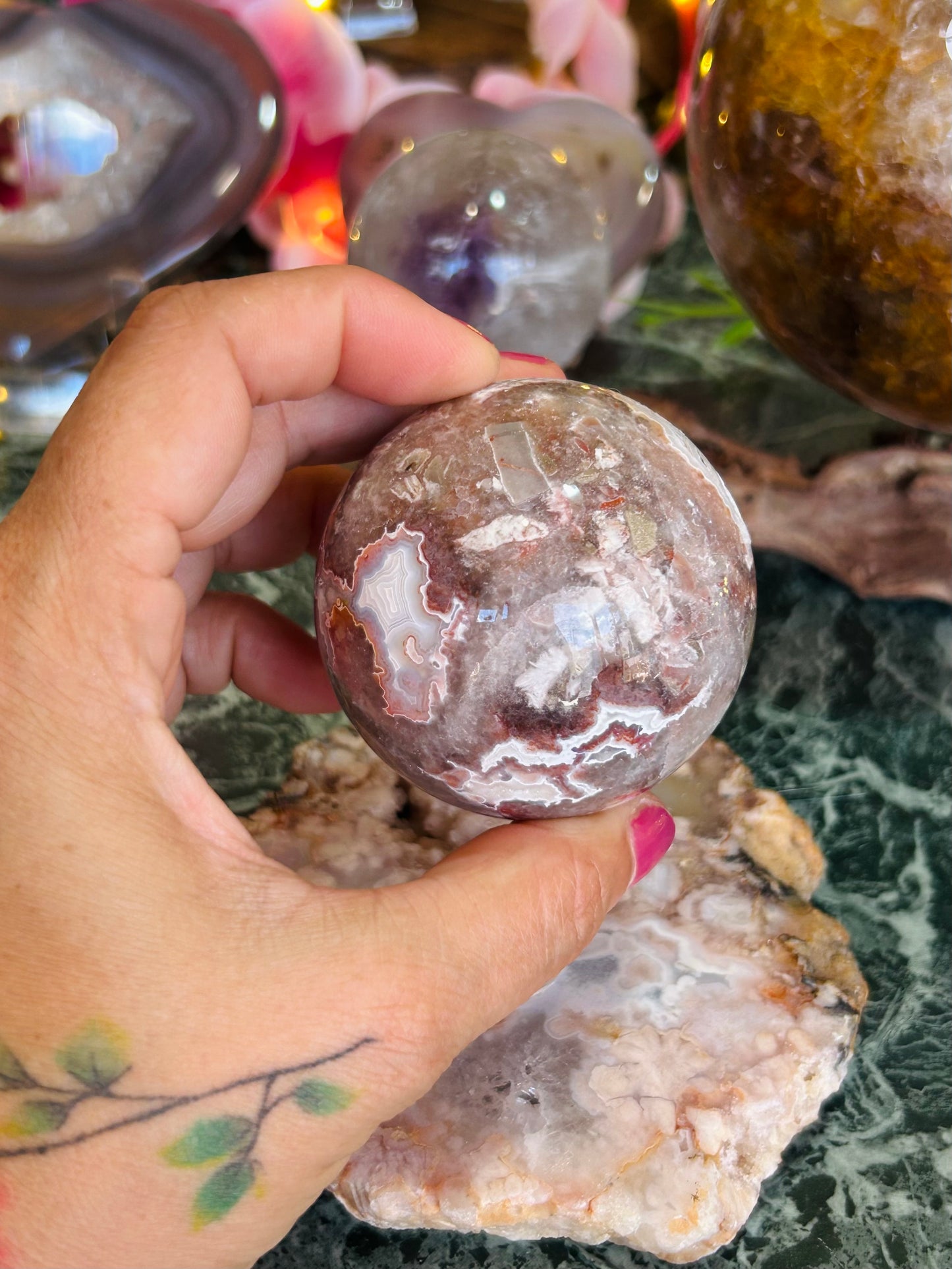Mexican agate sphere