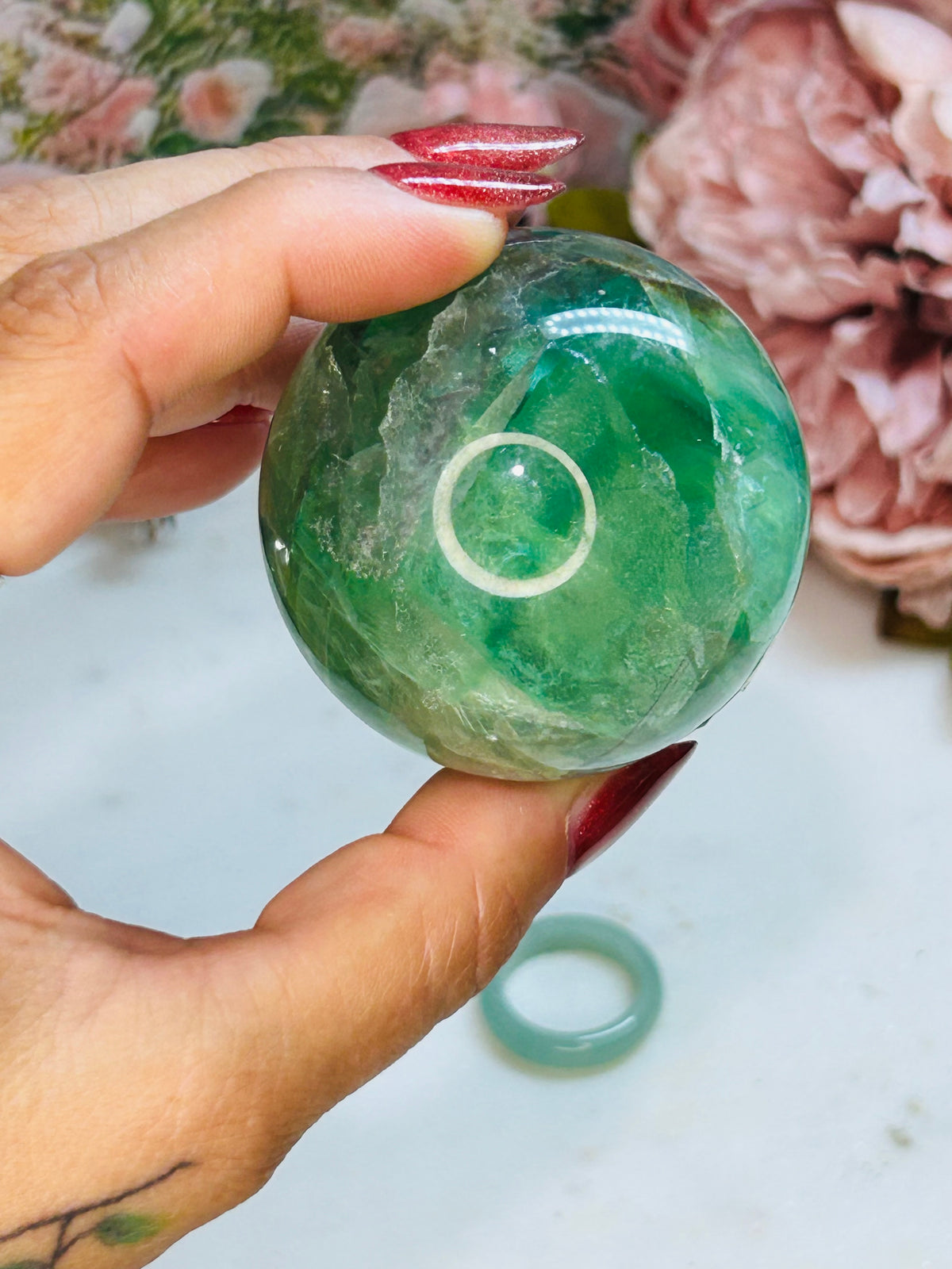 Phantom fluorite sphere