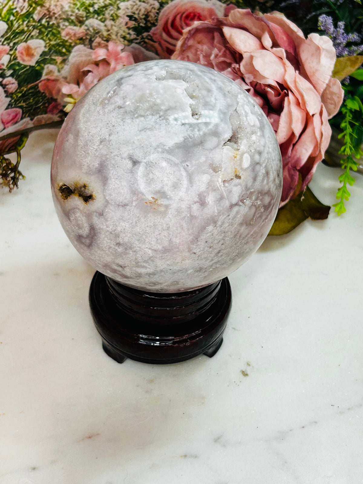 Pink amethyst sphere