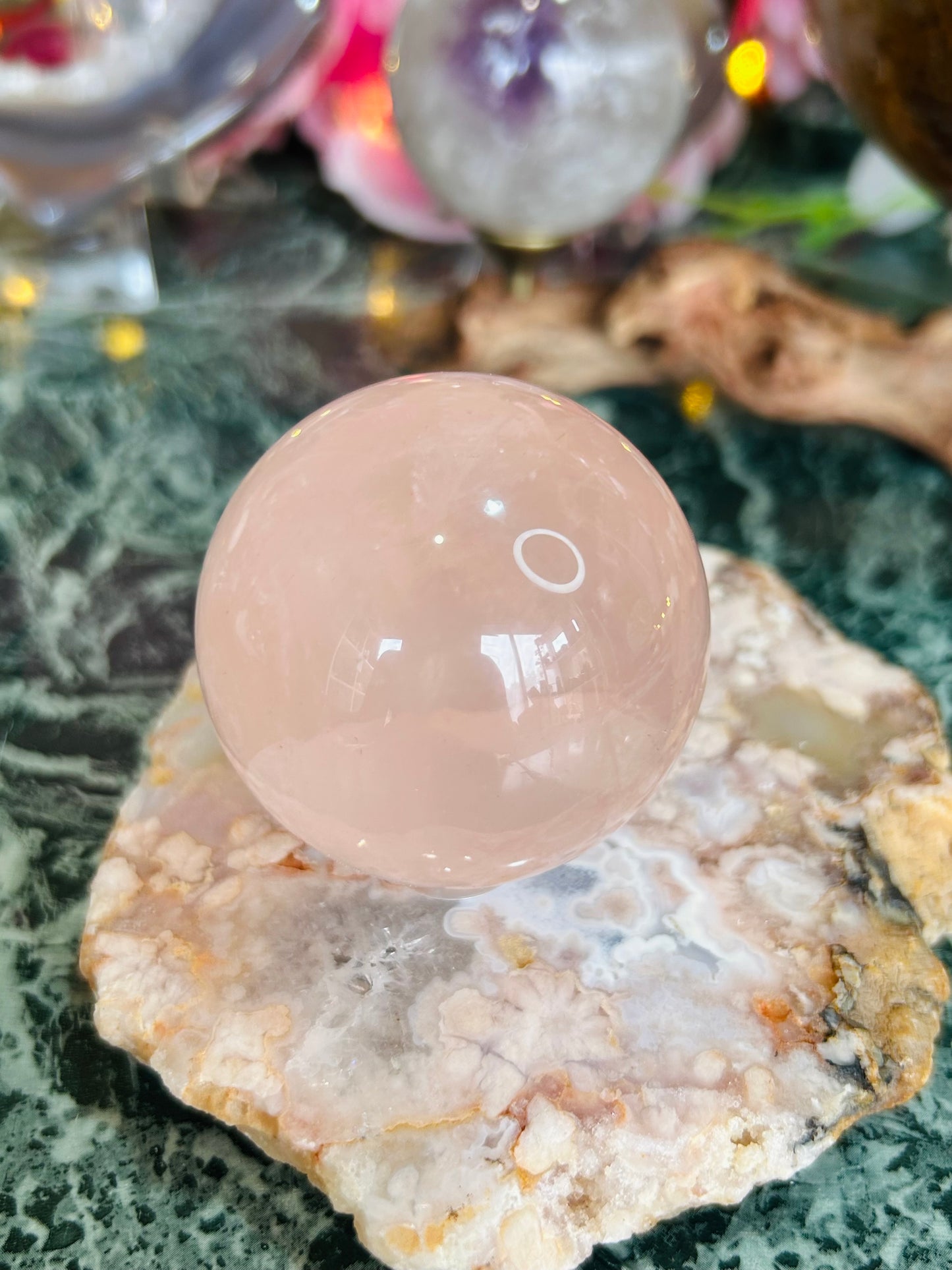 Rose quartz sphere