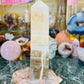 Chocolate Orange calcite tower