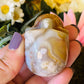 Flower agate with carnelian skull