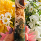 Red moss agate druzy tower