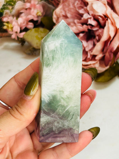 Feather fluorite tower