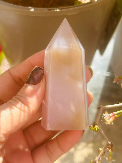 Pink agate tower
