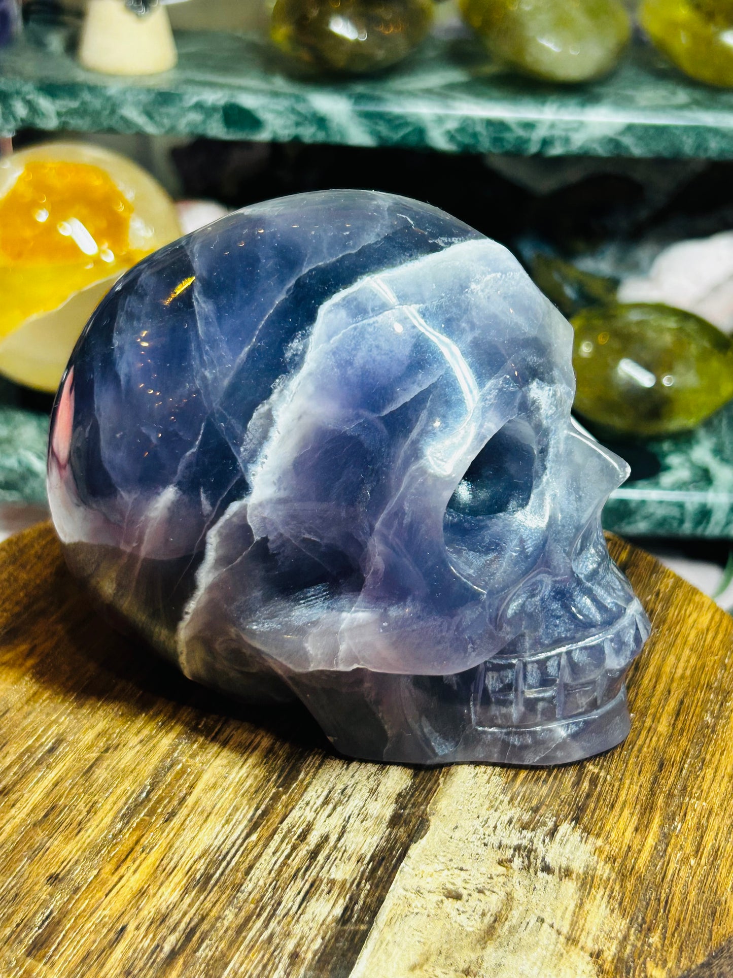 Purple fluorite skull