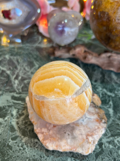Orange calcite sphere