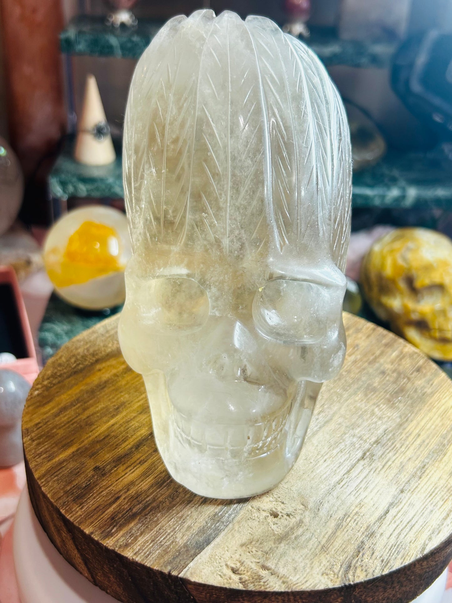 Smoky quartz skull
