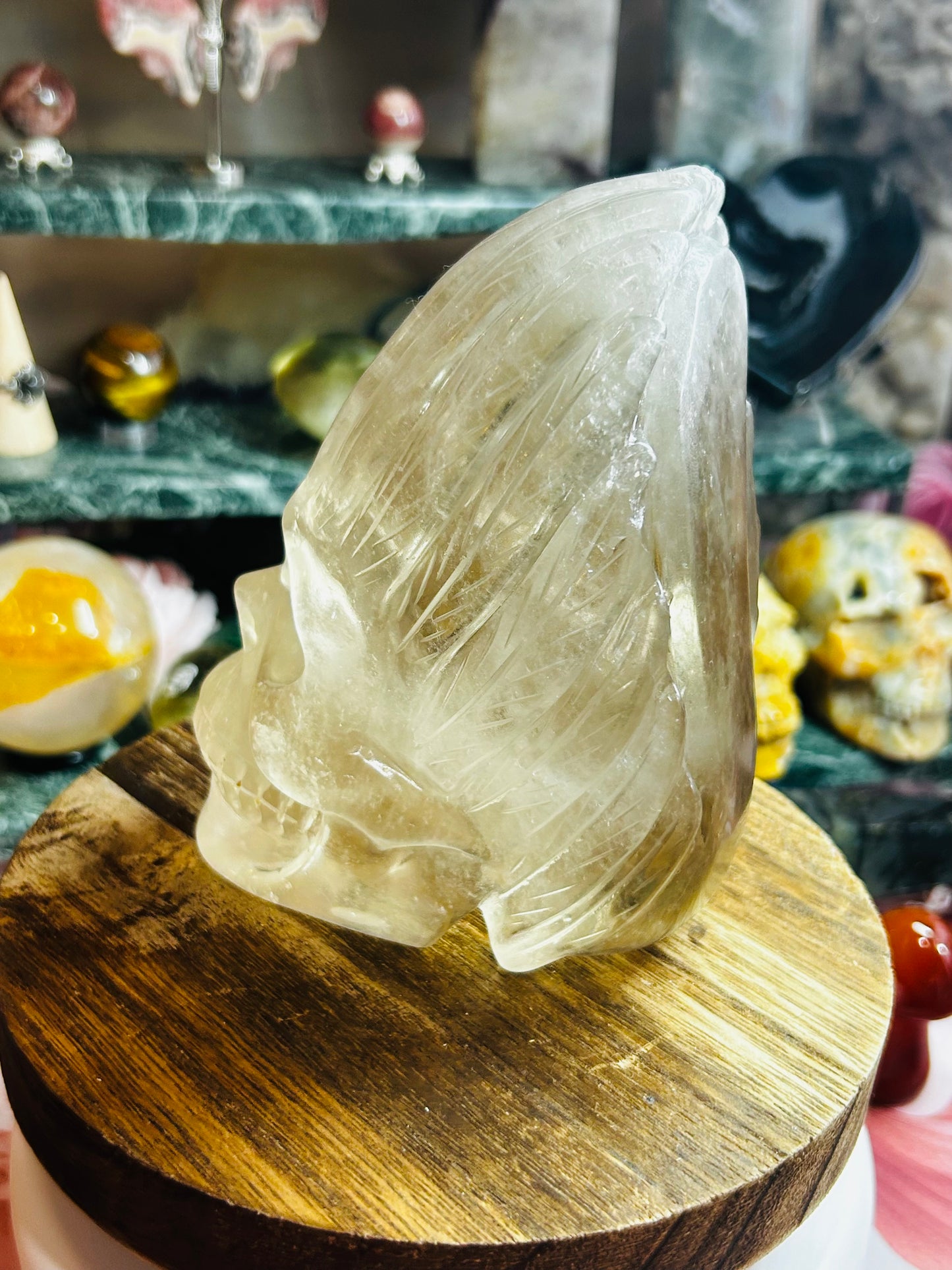 Smoky quartz skull