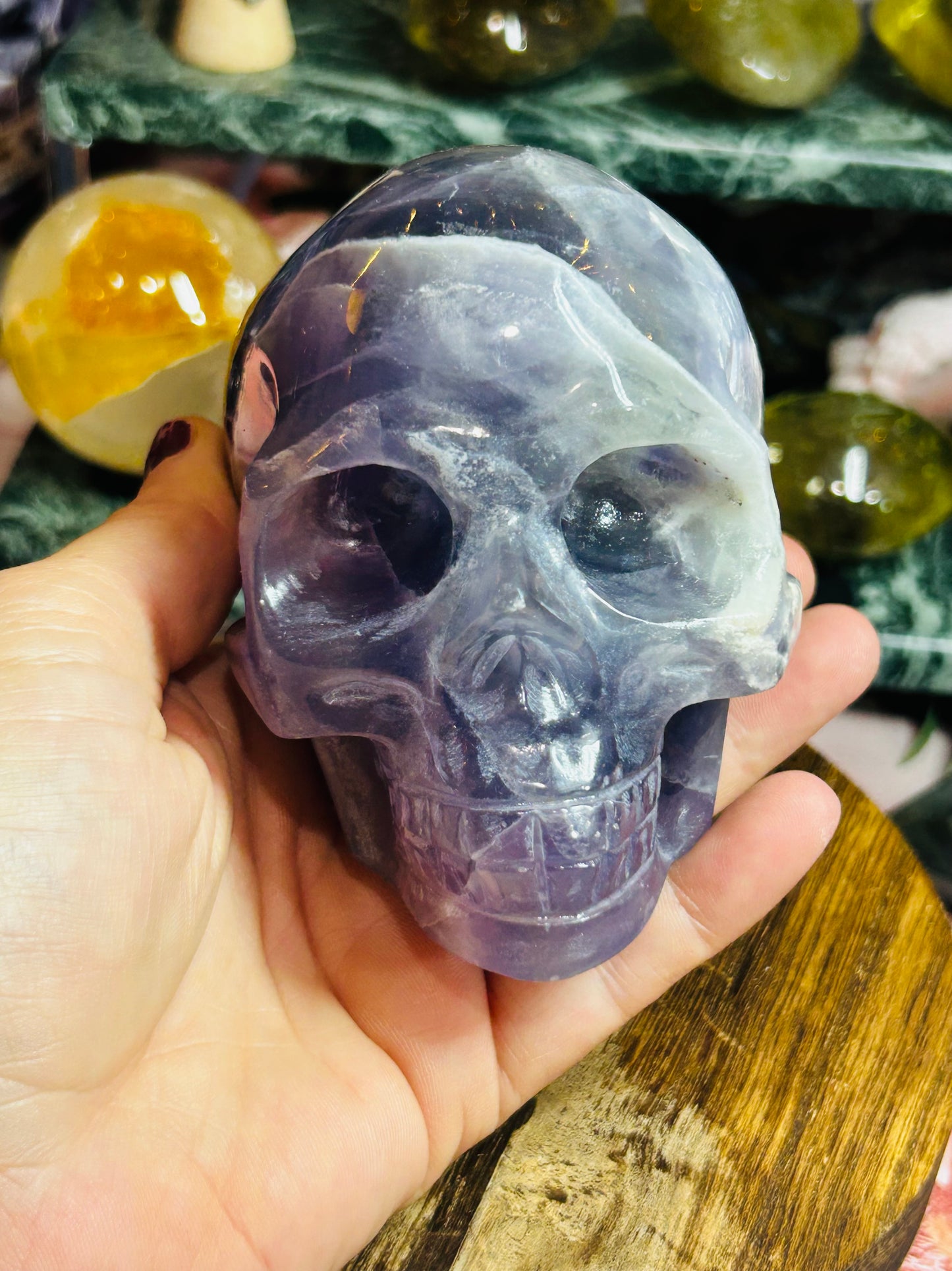 Purple fluorite skull
