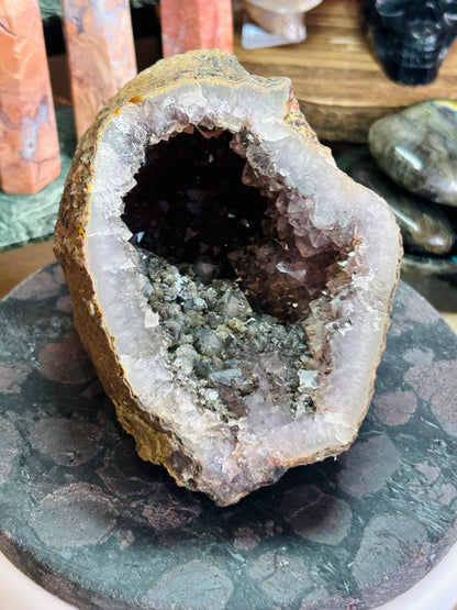 Amethyst with rutile cave