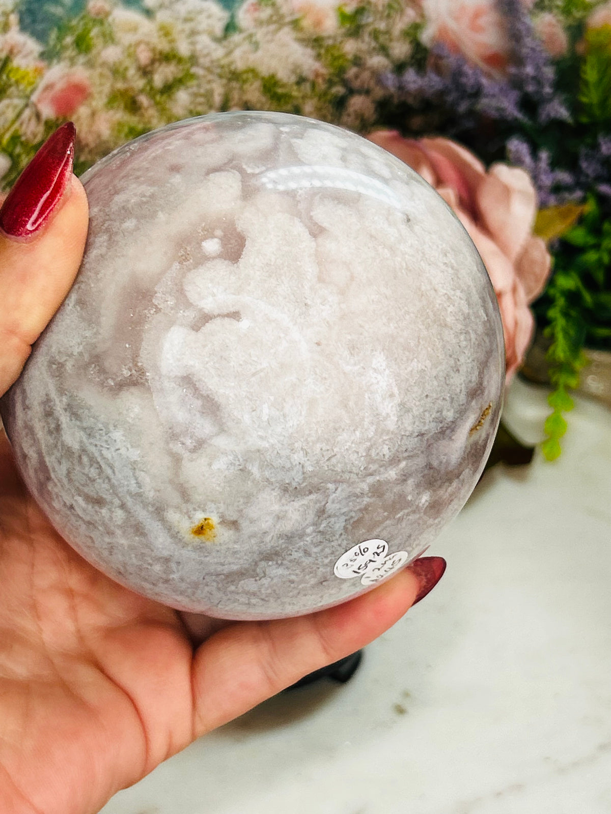 Pink amethyst sphere