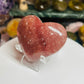 Strawberry quartz puffy heart