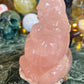 Rose quartz with flash Buddha
