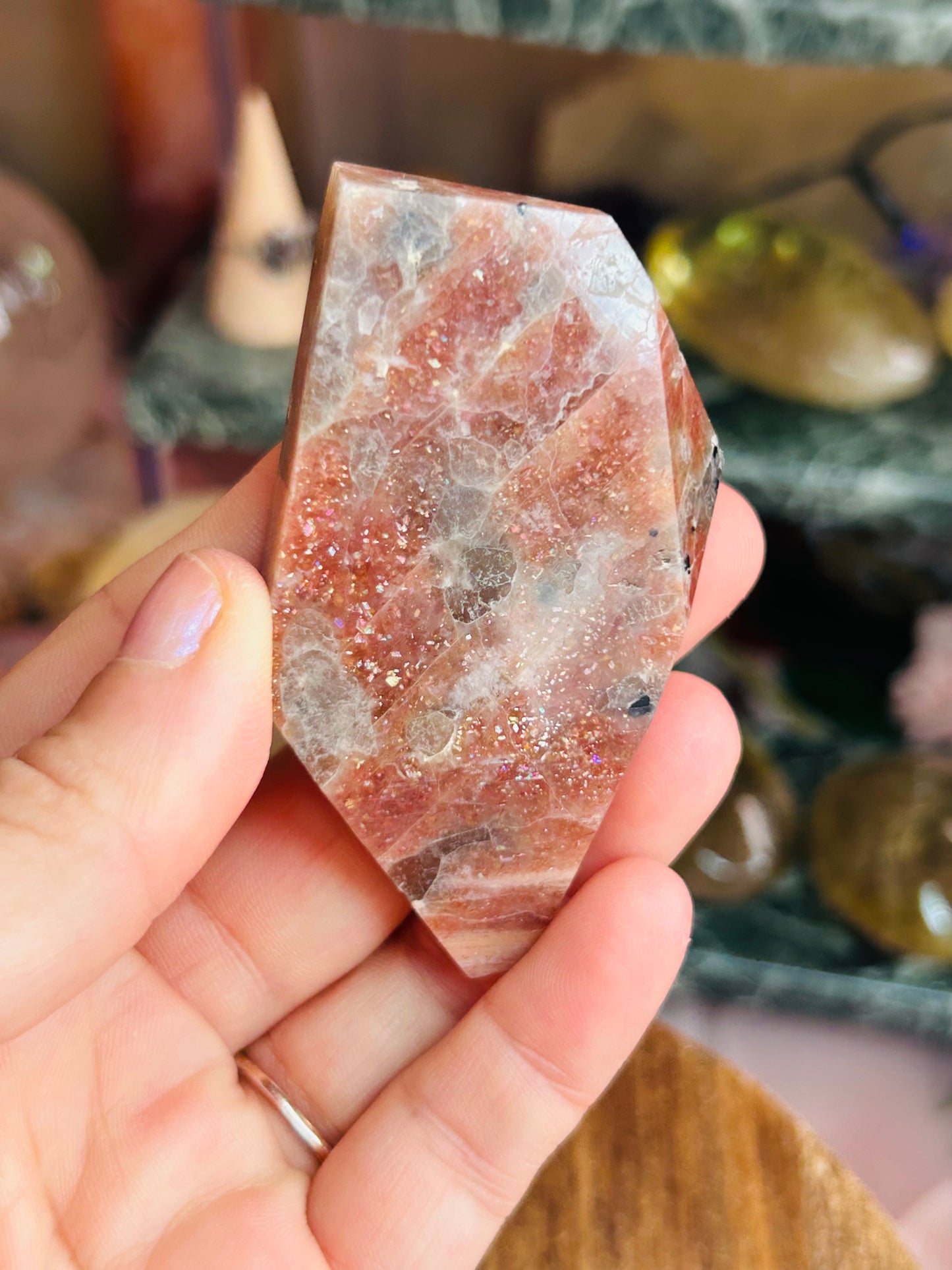 Sunstone with smoky quartz Freeform