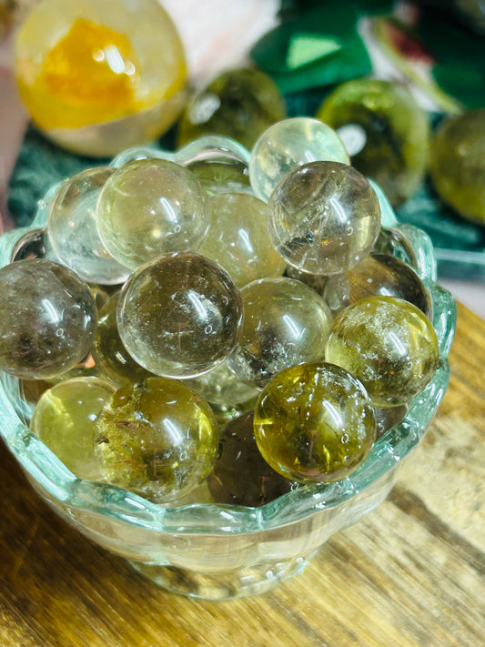 Smoky citrine mini spheres
