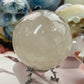 Smoky quartz with black tourmaline rutile sphere