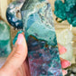 Ocean jasper with moss agate tower