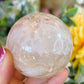 Flower agate sphere