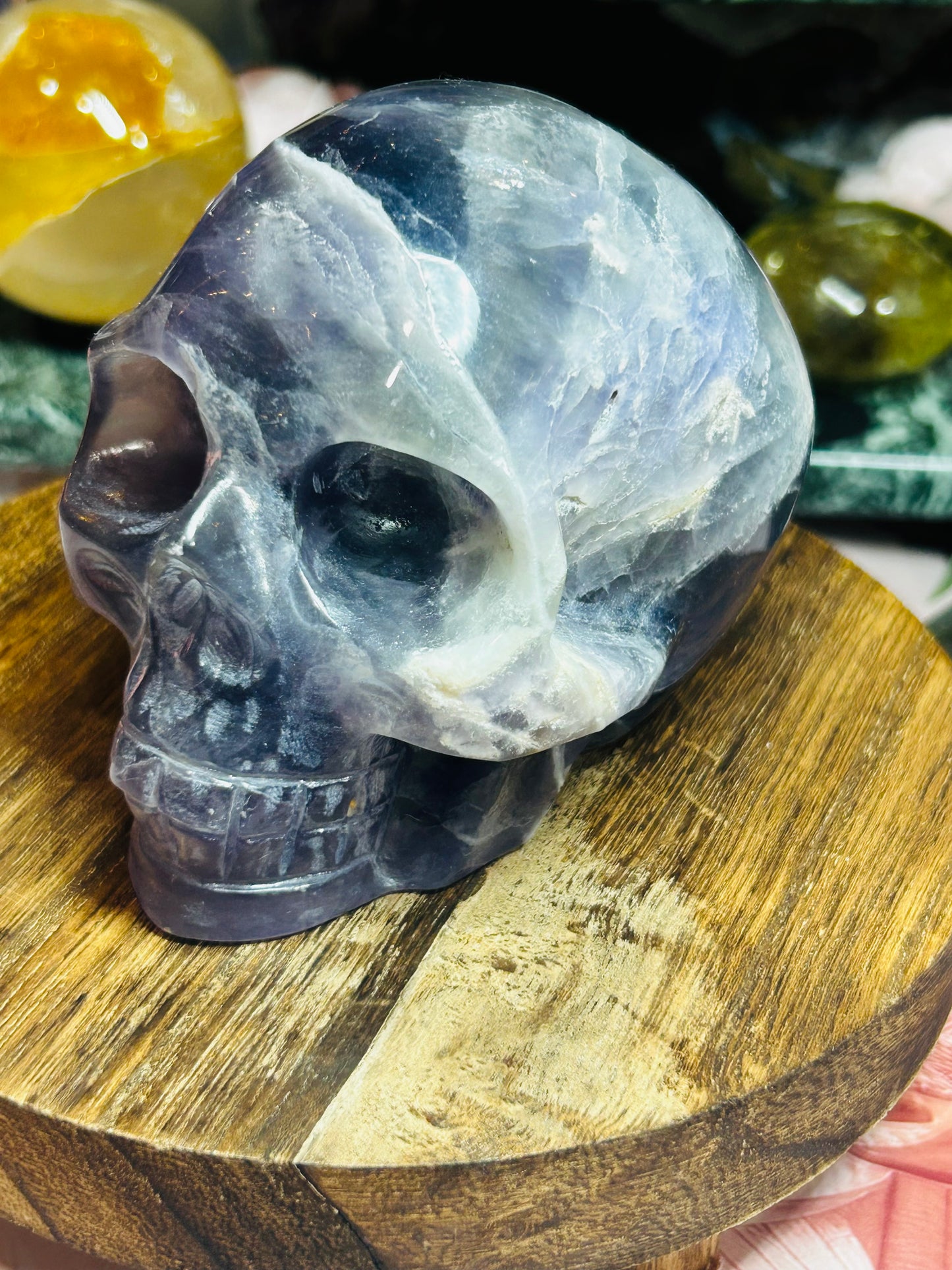 Purple fluorite skull
