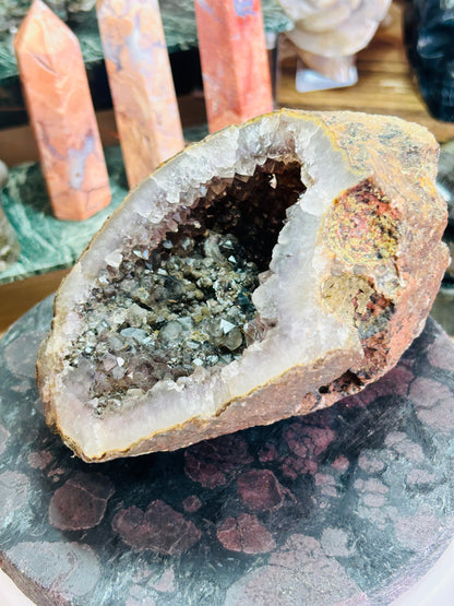 Amethyst with rutile cave